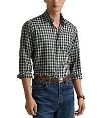 Polo Ralph Lauren Classic-Fit Plaid Twill Plaid Long-Sleeve Woven Shirt