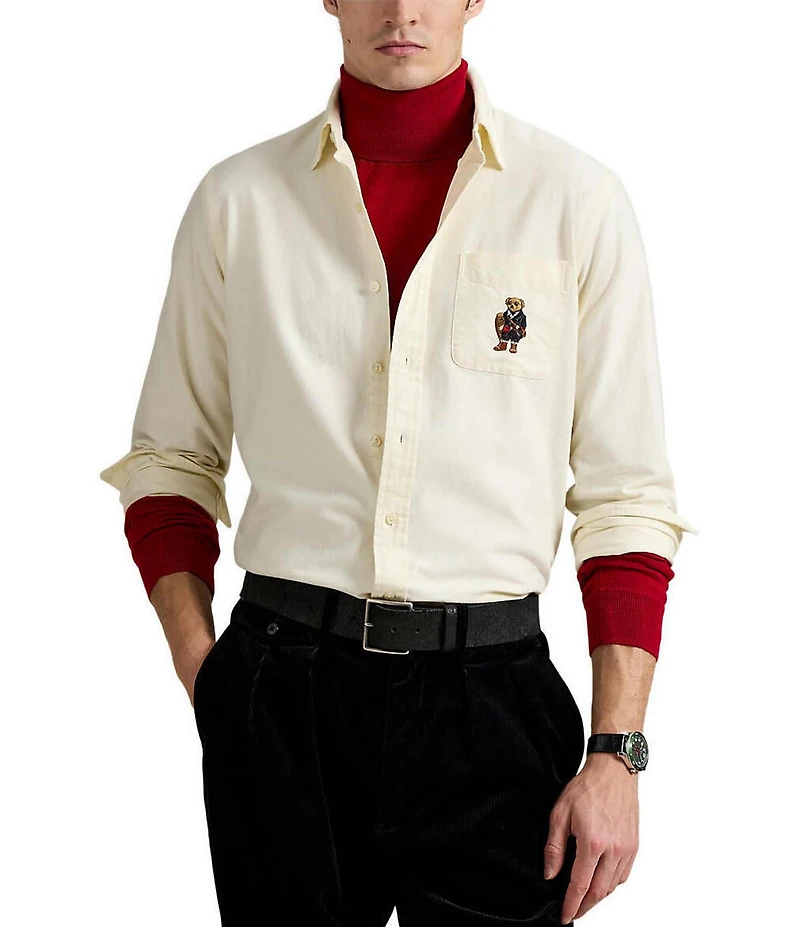 Polo Ralph Lauren Classic Fit Polo Bear Oxford Long Sleeve Woven Shirt