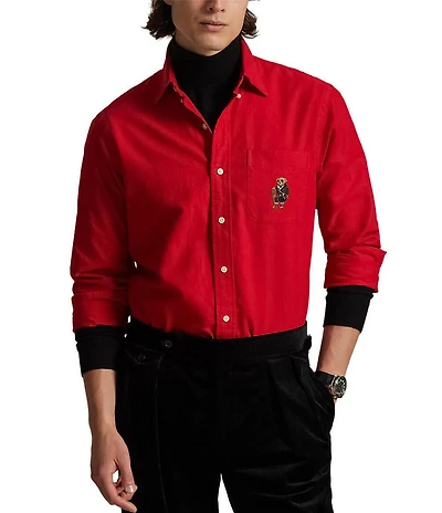 Polo Ralph Lauren Classic Fit Polo Bear Oxford Long Sleeve Woven Shirt