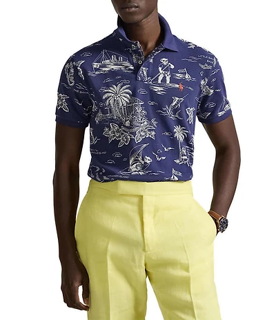 Polo Ralph Lauren Classic Fit Polo Tropical Bear Mesh Short Sleeve Polo Shirt
