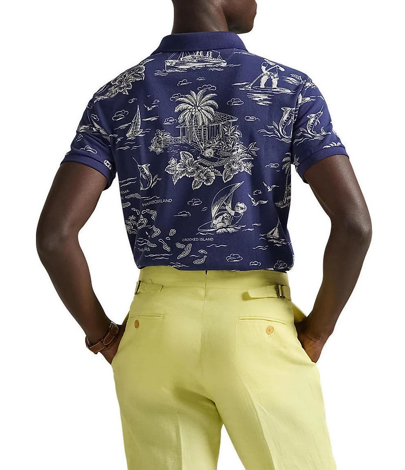 Polo Ralph Lauren Classic Fit Polo Tropical Bear Mesh Short Sleeve Polo Shirt