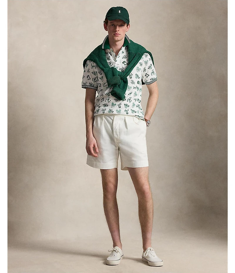 Polo Ralph Lauren Classic Fit Tennis Printed Mesh Short Sleeve Polo Shirt