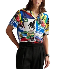 Polo Ralph Lauren Classic Fit Racing Print Short Sleeve Woven Camp Shirt