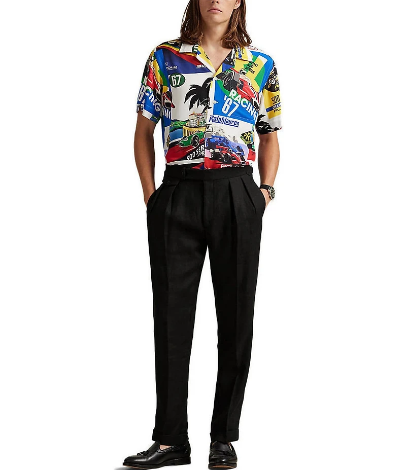 Polo Ralph Lauren Classic Fit Racing Print Short Sleeve Woven Camp Shirt