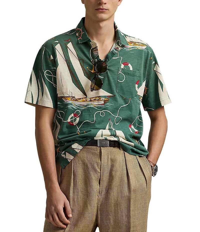 Polo Ralph Lauren Classic Fit Sailboat Jersey Short Sleeve Polo Shirt