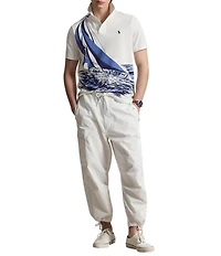 Polo Ralph Lauren Classic Fit Sailboat Print Short Sleeve Mesh Polo Shirt