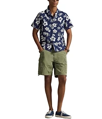 Polo Ralph Lauren Classic Fit Seersucker Jaguar Tropical Print Short Sleeve Woven Camp Shirt