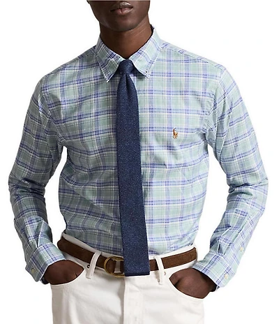 Polo Ralph Lauren Classic Fit Small Plaid Performance Oxford Long Sleeve Woven Shirt