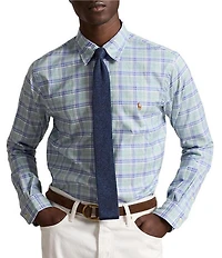 Polo Ralph Lauren Classic Fit Small Plaid Performance Oxford Long Sleeve Woven Shirt