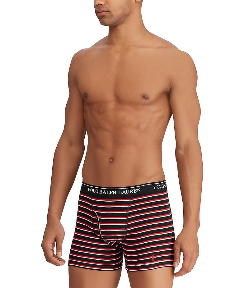 Polo Ralph Lauren Classic Fit Solid And Stripe 6#double; Inseam Boxer Briefs 3-Pack