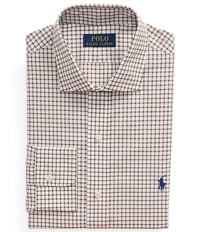 Polo Ralph Lauren Classic Fit Spread Collar Checked Poplin Dress Shirt