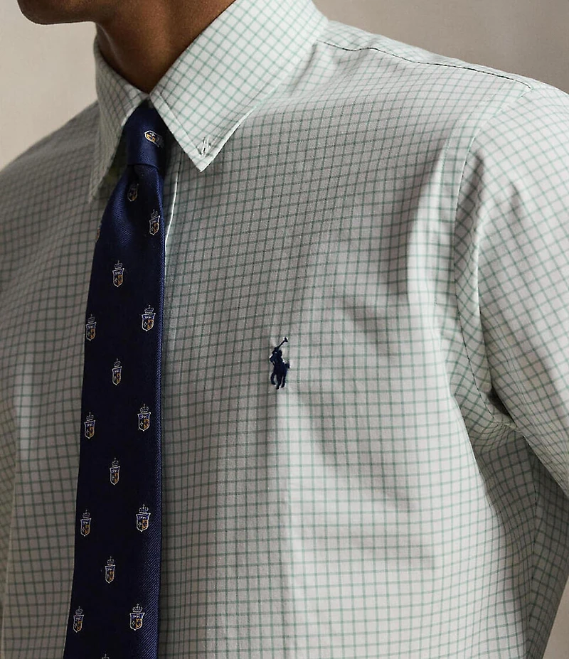 Polo Ralph Lauren Classic-Fit Stretch Checked Poplin Long Sleeve Woven Shirt