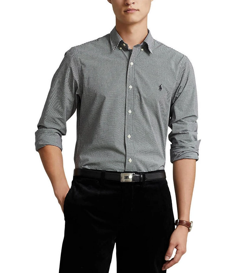 Polo Ralph Lauren Classic-Fit Stretch Checked Poplin Long Sleeve Woven Shirt