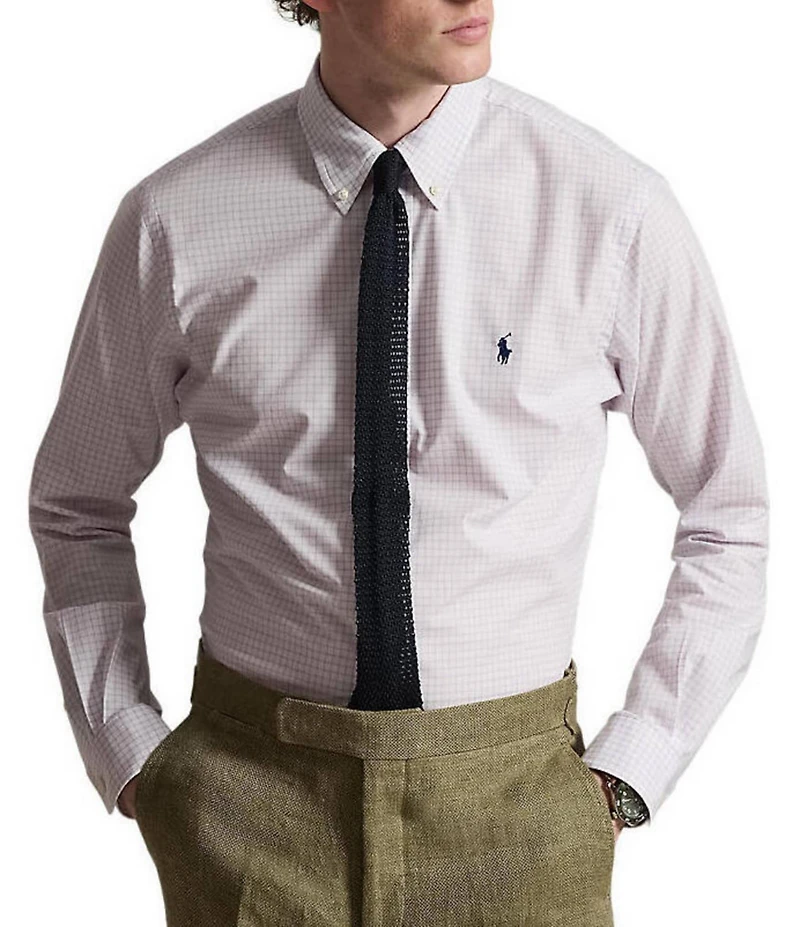Polo Ralph Lauren Classic-Fit Stretch Checked Poplin Long Sleeve Woven Shirt