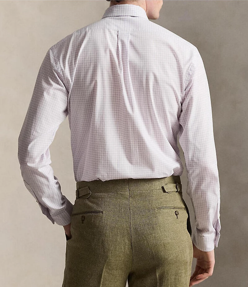 Polo Ralph Lauren Classic-Fit Stretch Checked Poplin Long Sleeve Woven Shirt