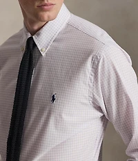 Polo Ralph Lauren Classic-Fit Stretch Checked Poplin Long Sleeve Woven Shirt