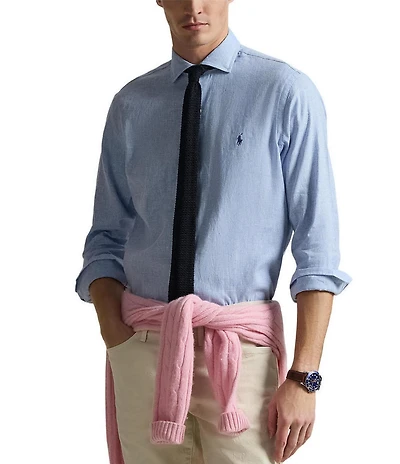 Polo Ralph Lauren Classic Fit Stretch Linen Long Sleeve Woven Shirt