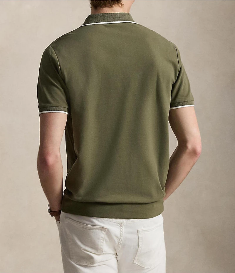 Polo Ralph Lauren Classic Fit Stretch Mesh Short Sleeve Zip Polo Shirt