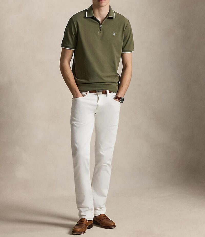 Polo Ralph Lauren Classic Fit Stretch Mesh Short Sleeve Zip Polo Shirt