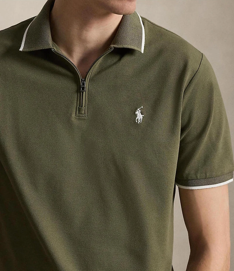 Polo Ralph Lauren Classic Fit Stretch Mesh Short Sleeve Zip Polo Shirt