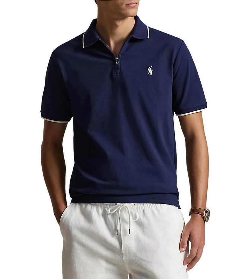 Polo Ralph Lauren Classic Fit Stretch Mesh Short Sleeve Zip Polo Shirt