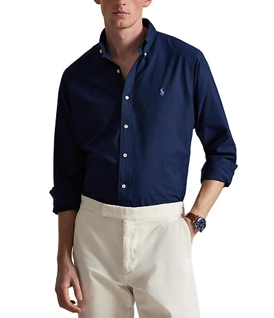 Polo Ralph Lauren Classic Fit Stretch Poplin Long Sleeve Woven Shirt