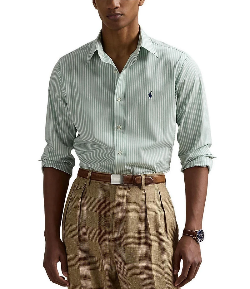 Polo Ralph Lauren Classic-Fit Stretch Stripe Poplin Long Sleeve Woven Shirt