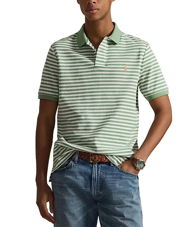 Polo Ralph Lauren Classic Fit Stripe Mesh Short Sleeve Polo Shirt