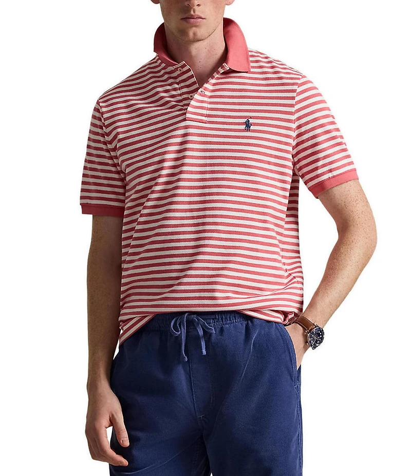 Polo Ralph Lauren Classic Fit Stripe Mesh Short Sleeve Polo Shirt