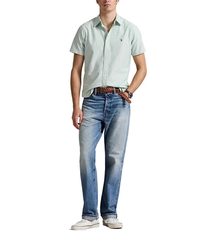 Polo Ralph Lauren Classic Fit Stripe Oxford Short Sleeve Woven Shirt