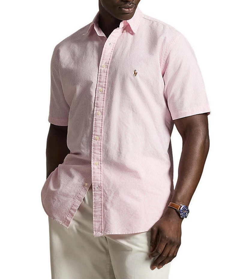Polo Ralph Lauren Classic Fit Stripe Oxford Short Sleeve Woven Shirt