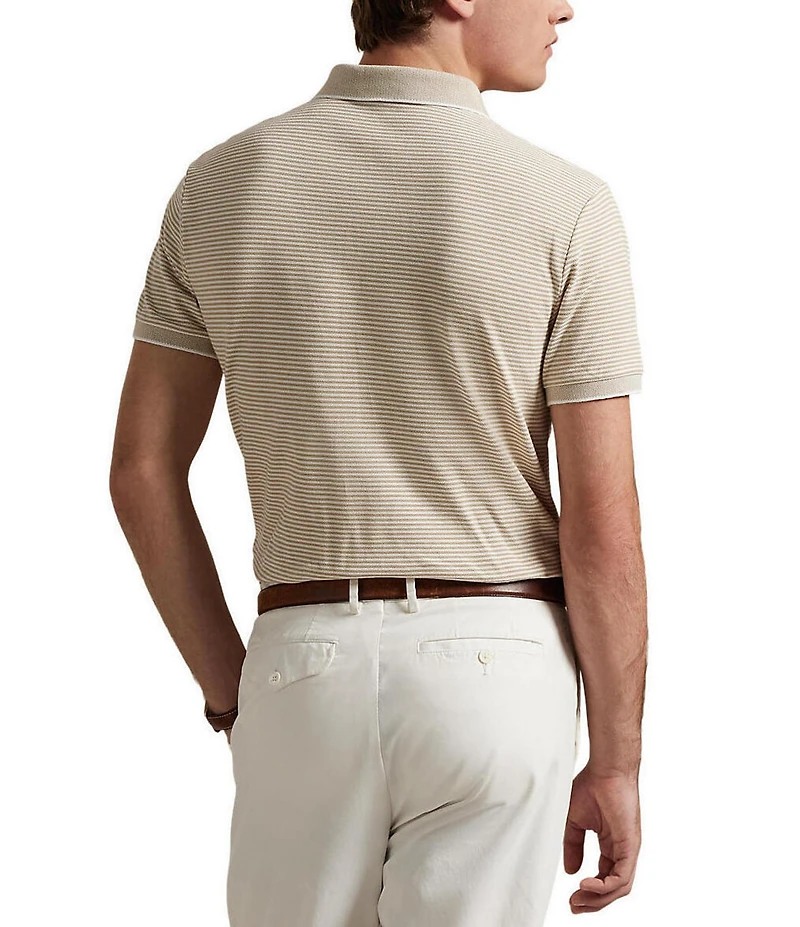 Polo Ralph Lauren Classic Fit Striped Tipped Stretch Mesh Short Sleeve Polo Shirt