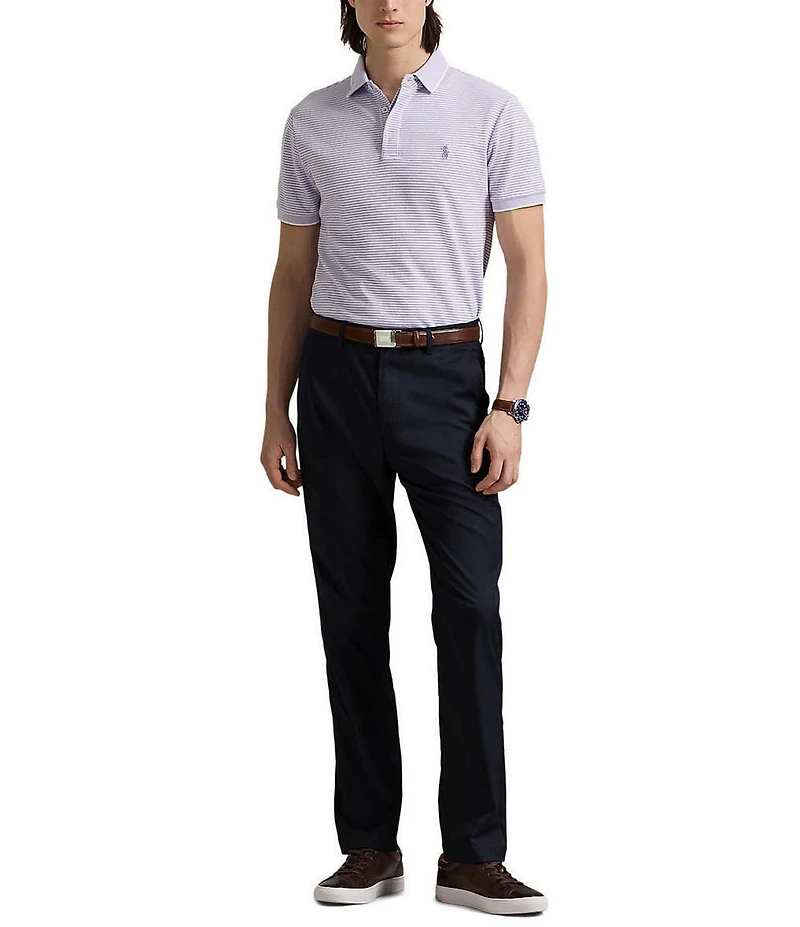 Polo Ralph Lauren Classic Fit Striped Tipped Stretch Mesh Short Sleeve Polo Shirt