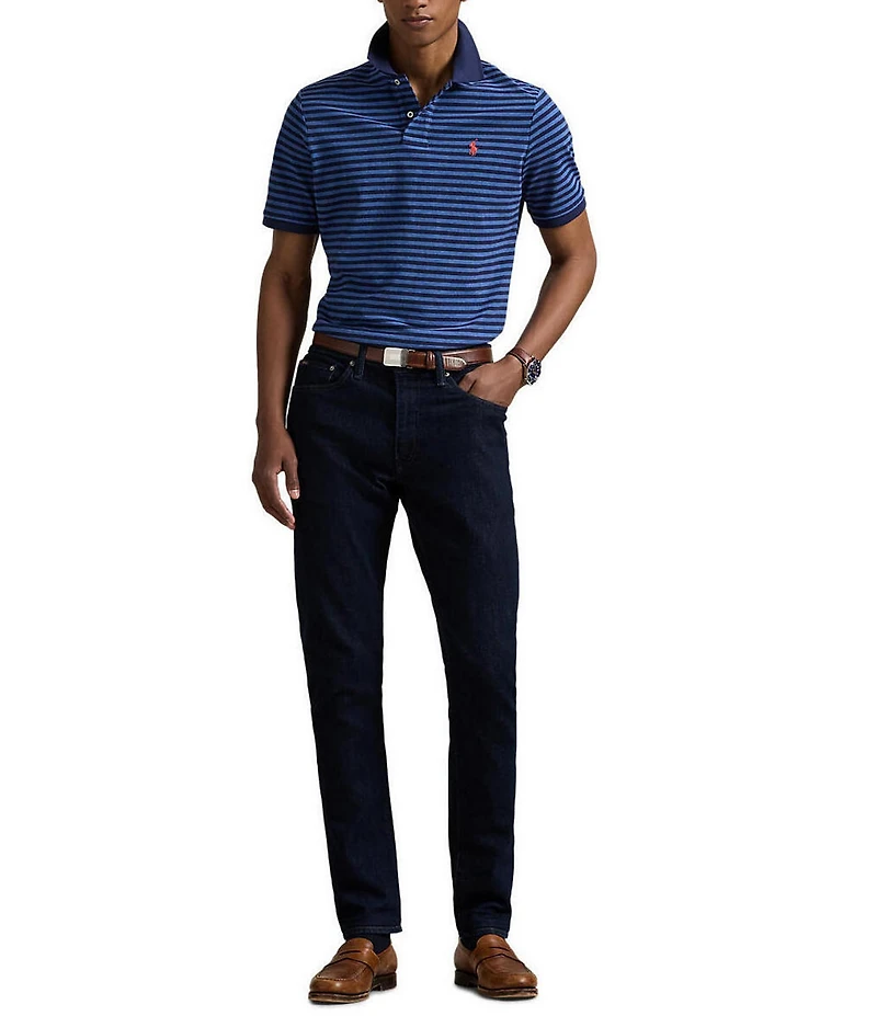 Polo Ralph Lauren Classic Fit Thin Striped Mesh Short Sleeve Polo Shirt