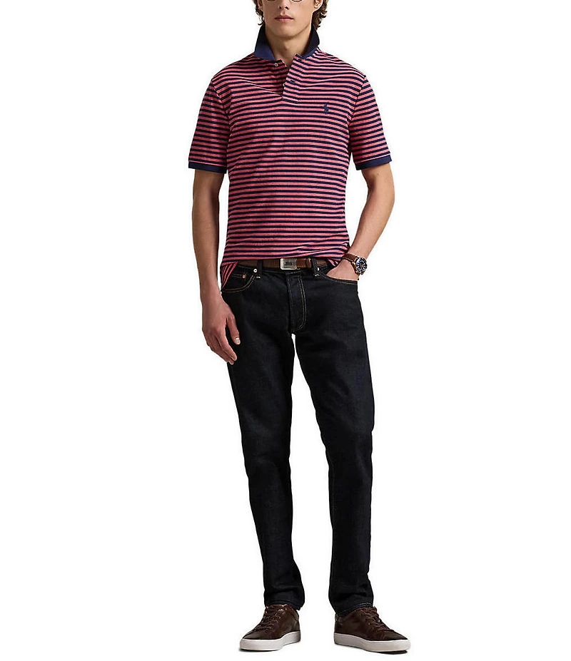Polo Ralph Lauren Classic Fit Thin Striped Mesh Short Sleeve Polo Shirt