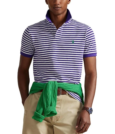 Polo Ralph Lauren Classic Fit Striped Mesh Short Sleeve Polo Shirt