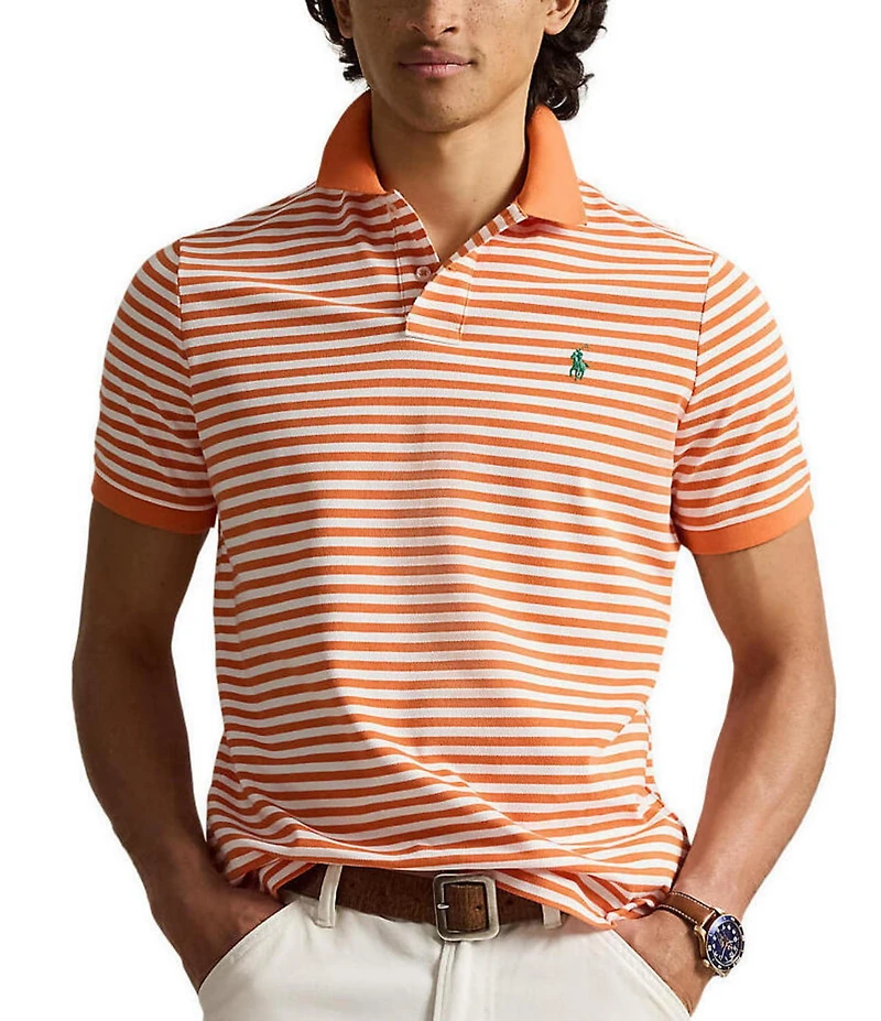 Polo Ralph Lauren Classic Fit Striped Mesh Short Sleeve Polo Shirt