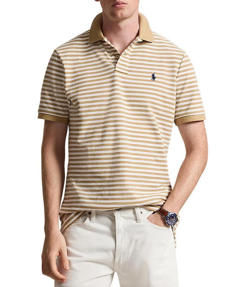 Polo Ralph Lauren Classic Fit Striped Mesh Short Sleeve Polo Shirt