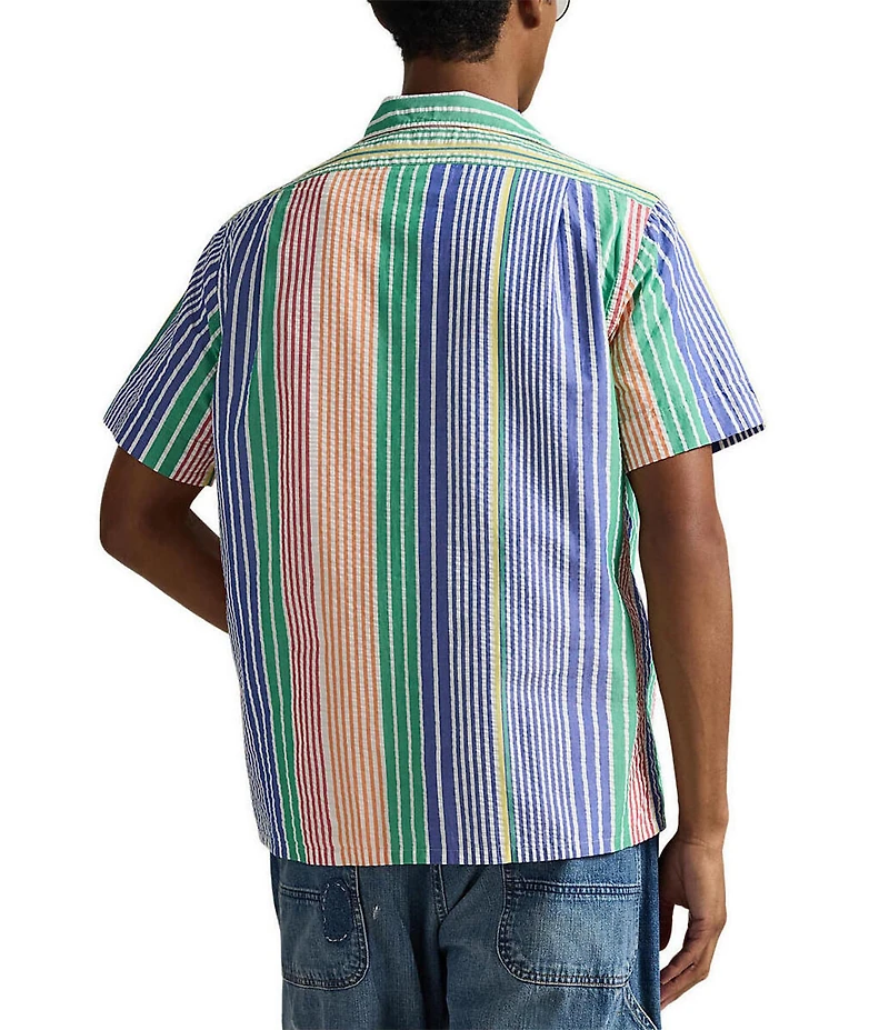 Polo Ralph Lauren Classic Fit Striped Seersucker Short Sleeve Woven Camp Shirt