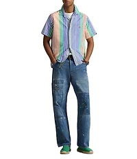 Polo Ralph Lauren Classic Fit Striped Seersucker Short Sleeve Woven Camp Shirt