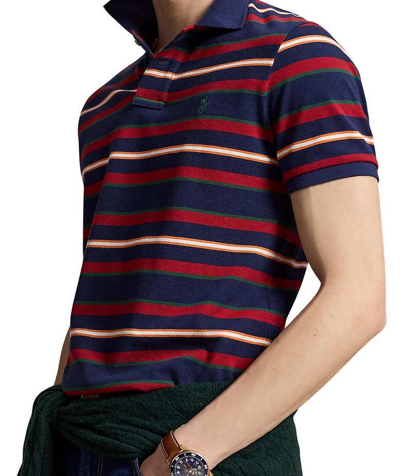 Polo Ralph Lauren Classic Fit Striped Short Sleeve Mesh Polo Shirt