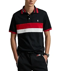 Polo Ralph Lauren Classic Fit Striped Soft Cotton Short Sleeve RL Racing Polo Shirt