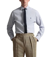 Polo Ralph Lauren Classic Fit Striped Stretch Linen Long Sleeve Woven Shirt