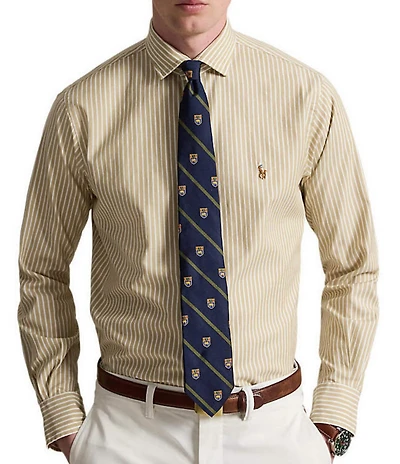Polo Ralph Lauren Classic Fit Striped Stretch Oxford Long Sleeve Woven Shirt