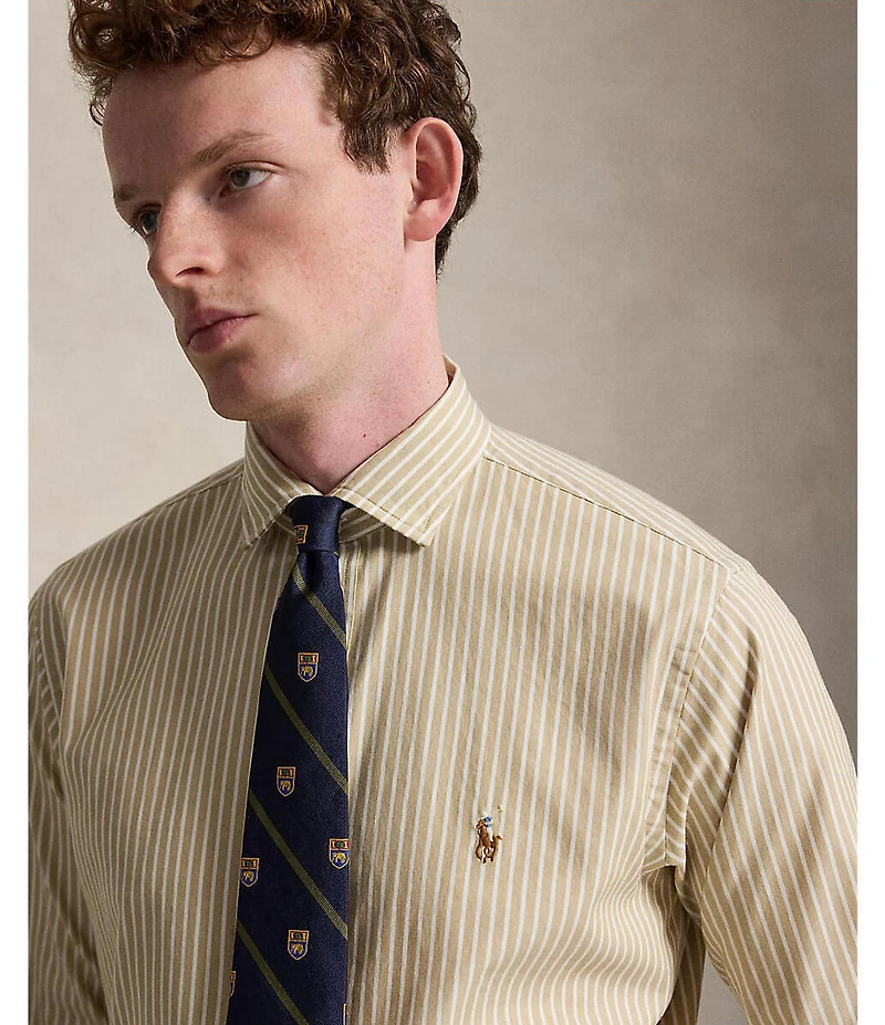 Polo Ralph Lauren Classic Fit Striped Stretch Oxford Long Sleeve Woven Shirt