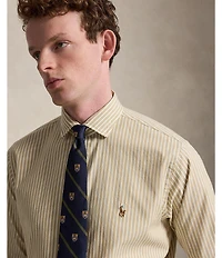 Polo Ralph Lauren Classic Fit Striped Stretch Oxford Long Sleeve Woven Shirt