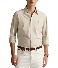 Polo Ralph Lauren Classic Fit Striped Stretch Poplin Long Sleeve Woven Shirt