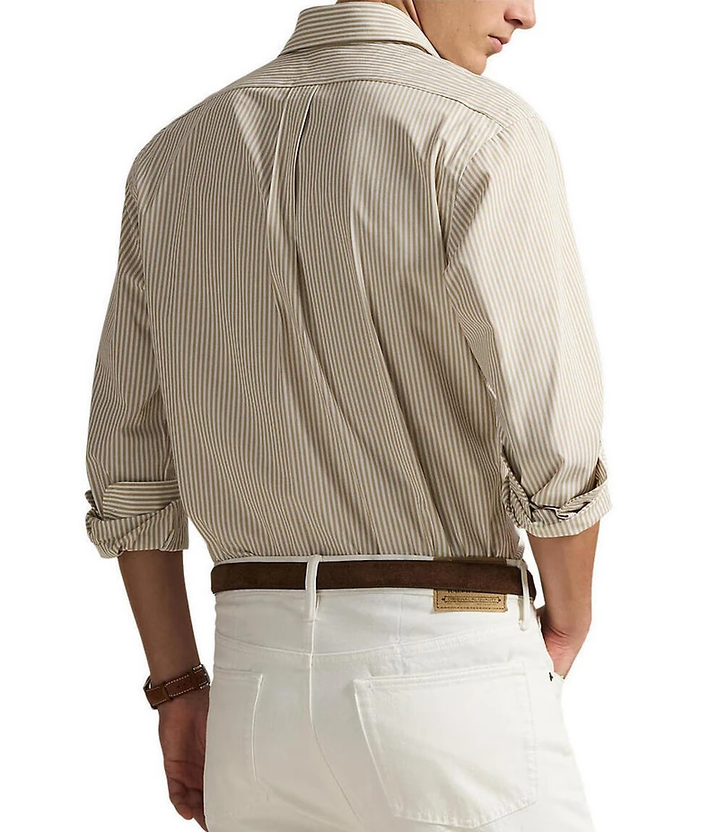 Polo Ralph Lauren Classic Fit Striped Stretch Poplin Long Sleeve Woven Shirt