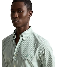 Polo Ralph Lauren Classic Fit Striped Stretch Poplin Long Sleeve Woven Shirt