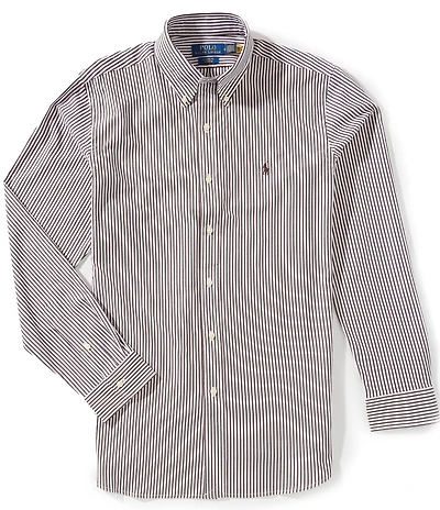 Polo Ralph Lauren Classic Fit Striped Stretch Poplin Long Sleeve Woven Shirt